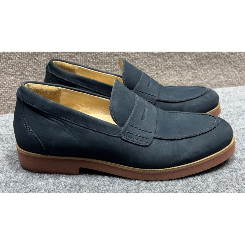 Samuel Hubbard Men's 8 M Tailored Traveler Loafer Navy Nubuck Leather Slip-On